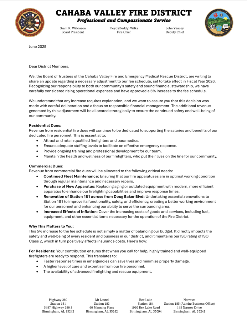 Letter to District Residents from the Board of Trustees

(Click on the letter to view a readable copy.)